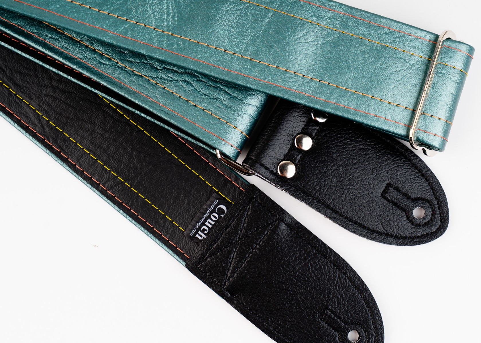 Nickel rivets, slide adjuster and woven Couch label on the Selenium strap