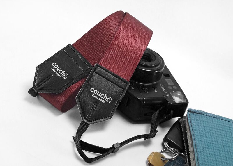The Recycled Maroon Seat Belt Camera Strap