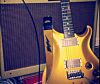 Custom Gold Sparkle Lightning Bolt Guitar Strap  