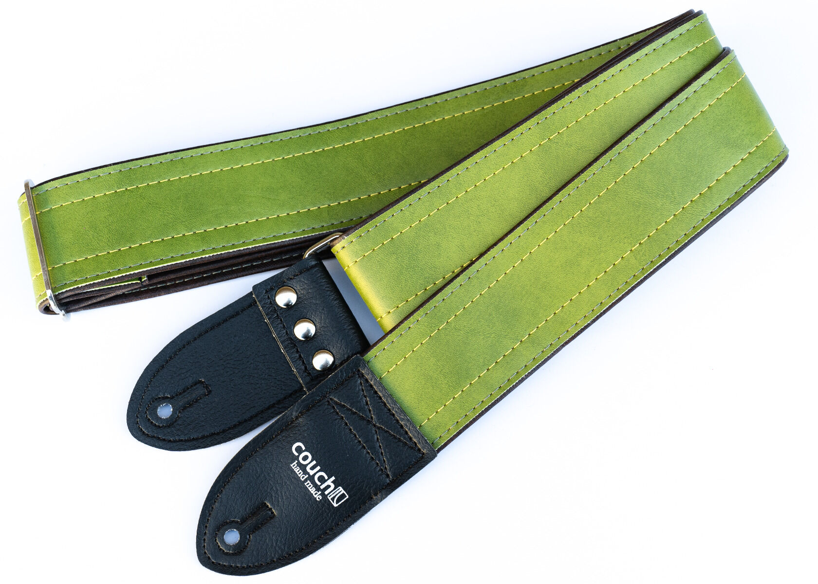 Olive green guitar strap top