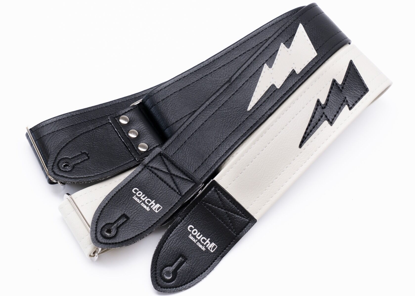 ADIYA Guitar Strap With Lightning Bolt Design | Adjustable PU Leather Strap For Electric Guitars & Bass