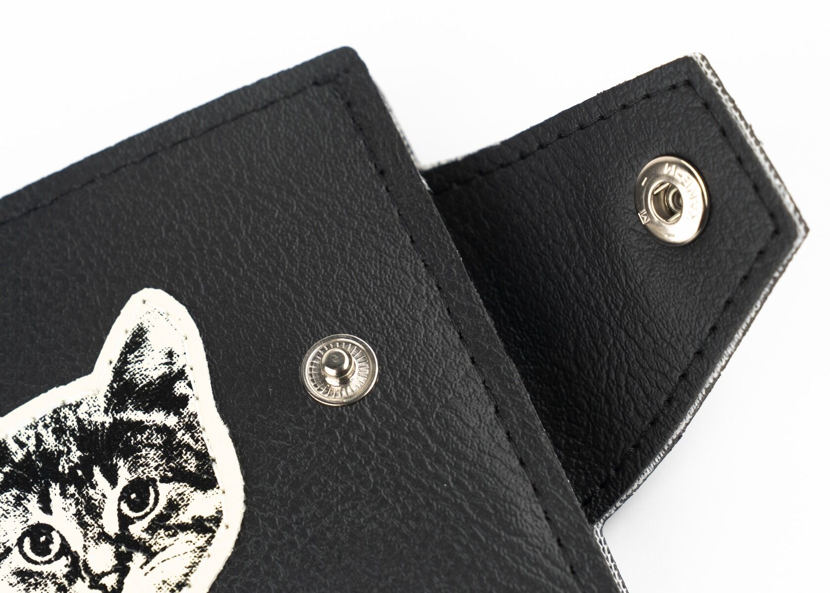 The Couch Cat Wallet in Black & White- For Euros, Pounds & Dollars