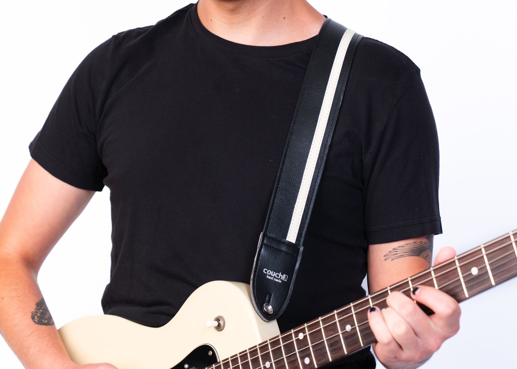 Black & White Racer X Guitar Strap