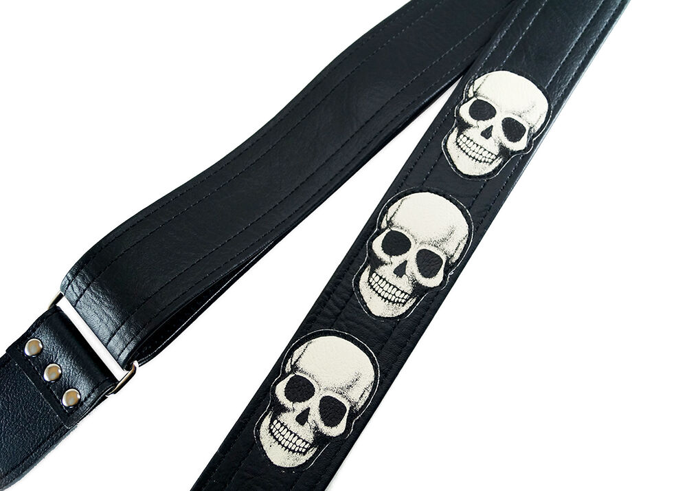 Skull and crossbones guitar strap on sale
