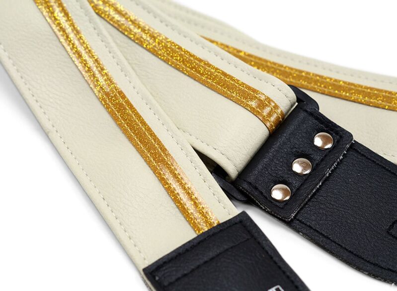 Racer X White and Gold Guitar Strap