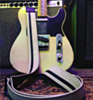 White with Black Vinyl Racer X Guitar Strap