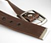 Double Stitch Brown Vegan Belt- Classic Vintage Look 