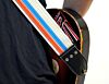 White Orange & Blue Double Racer X  Guitar Strap