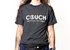 Couch Logo Band Tee - Black Heather and White Print