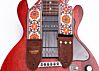 Cork and Orange Flowers Hippie Weave Guitar Strap