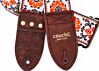 Cork and Orange Flowers Hippie Weave Guitar Strap