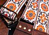 Cork and Orange Flowers Hippie Weave Guitar Strap