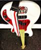 White w/ Red Racer X Guitar Strap