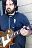 The Lightning Bolt  Custom Guitar Strap on a Gibson Les Paul gold top guitar