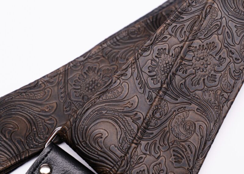 The Dark Brown Western Guitar Strap