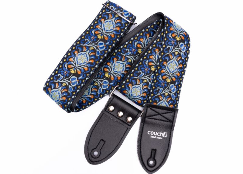 Electric Blue Hendrix Style Hippy Weave Guitar Strap