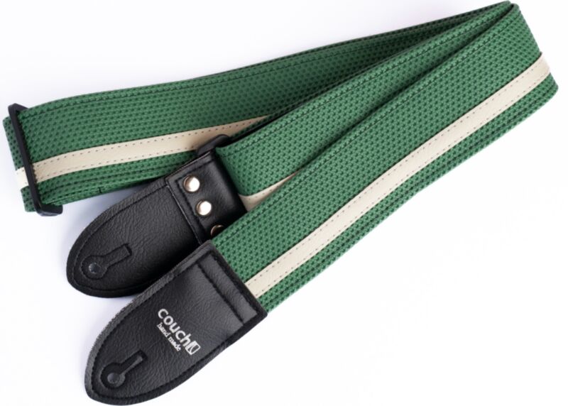 Sage Green Camaro and White Racer X Guitar Strap