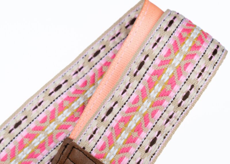 Dylan White and Pink Camera Strap