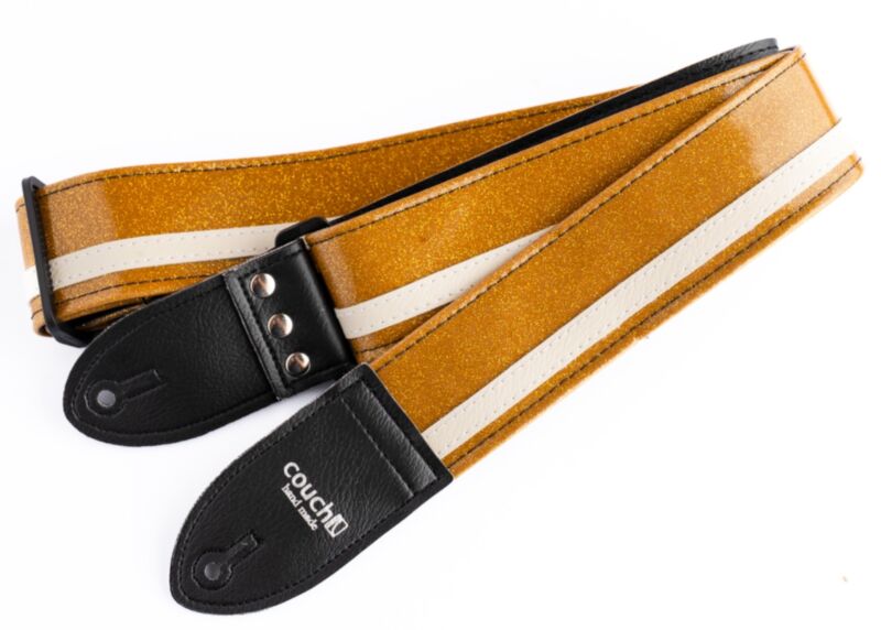 Gold Sparkle Racer X Guitar Strap