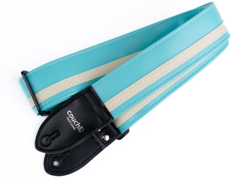 Aqua & White Racer X Guitar Strap