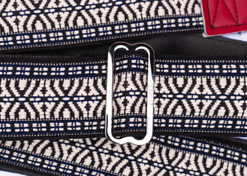 The Midnight Blue and Maroon Tab Hippie Weave Guitar Strap 