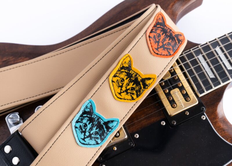The Couch Multi-Colored Cat Guitar Strap