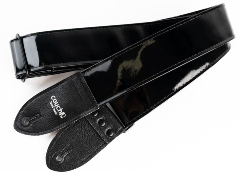 The Berlin Noir Patent Faux Leather Guitar Strap