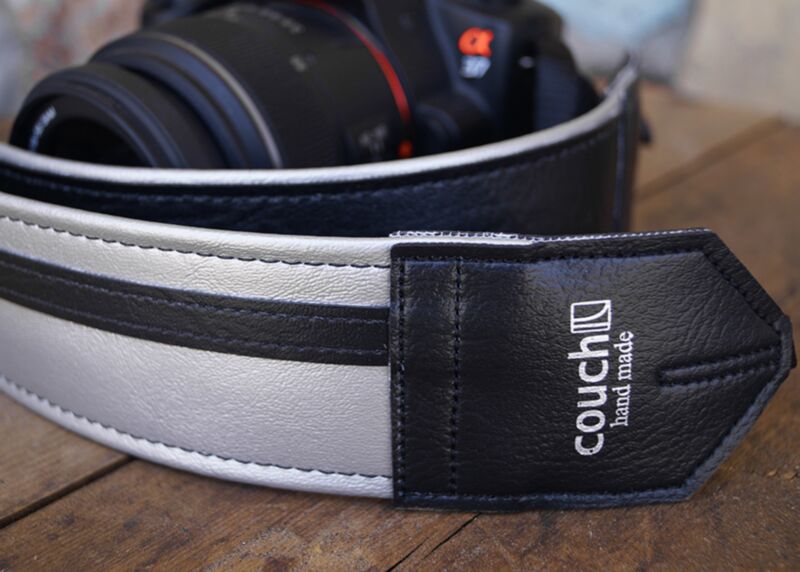 Silver w/ Black Racer X Camera Strap