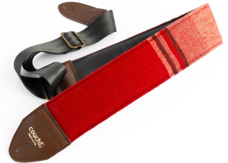 Extra Wide Scout Caravan Royal Red Detroit  1978 Padded Guitar And Bass Strap