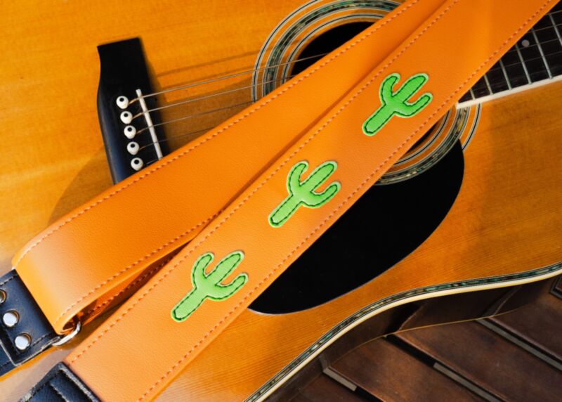 Neon Cactus Vintage Guitar Strap