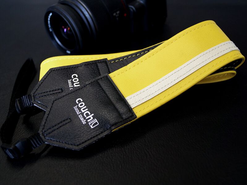 Yellow w/ White Racer X Camera strap