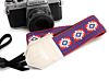 The Imagining Sun Vintage Hippie Weave 70's Camera Strap - Deep Blue & Red