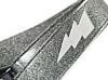Silver Sparkle Lightning Bolt Guitar Strap- Metal Flake 
