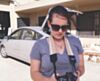 Linen w/ White Racer X Camera Strap