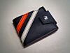 The Reuben Wallet- Black With Orange and White Racing Stripes
