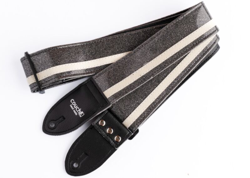 Black Sparkle Metal Flake Racer X Guitar Strap
