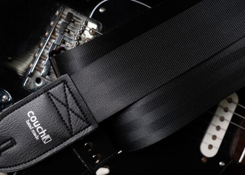 All Plain Black Vegan Strap- Guitar