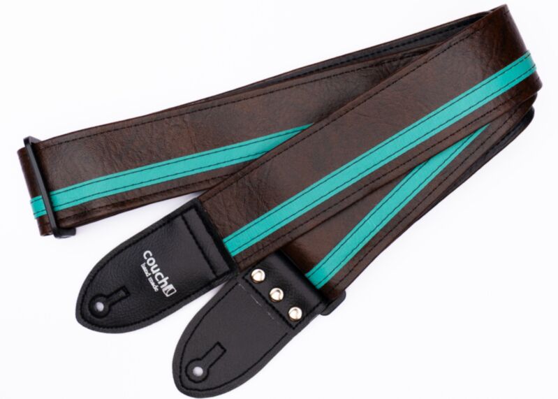 Brown with Aqua Vinyl Racer X Guitar Strap