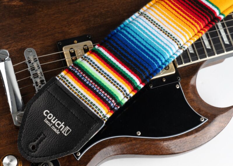 3" Wide Serape Mexican Blanket Wide Bass Guitar Strap