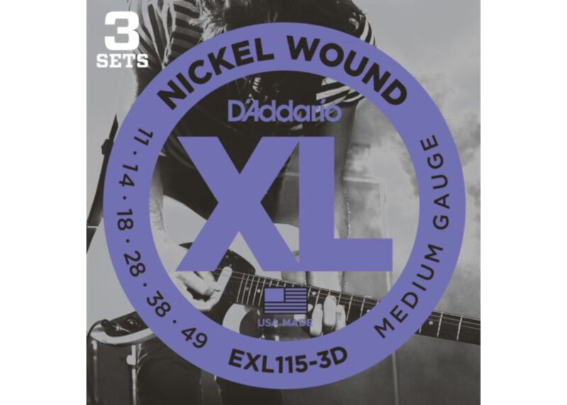 3 PACK - D'addario EXL 115 Electric Guitar Strings