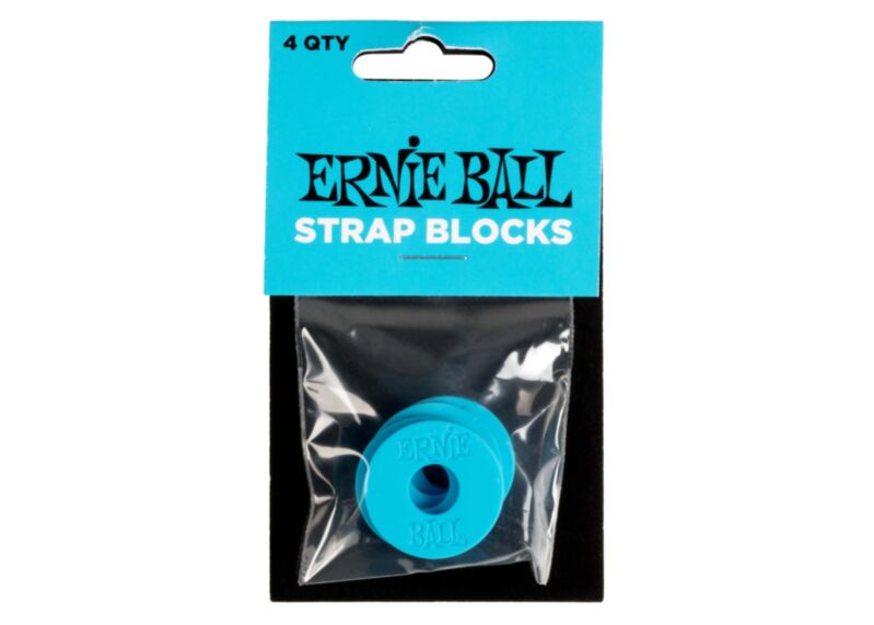 Ernie Ball Strap Blocks 4pk - Blue