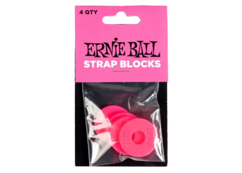 Ernie Ball Strap Blocks 4pk - Pink