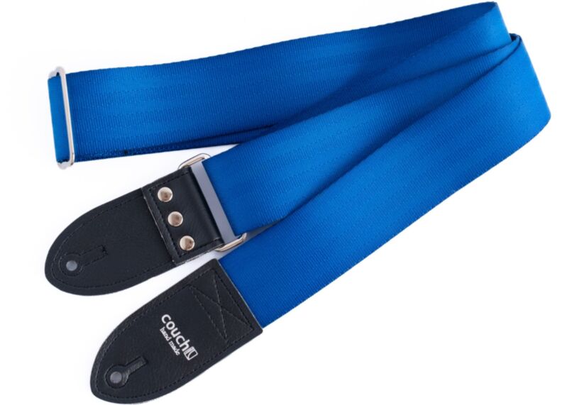Royal Blue Recycled Seatbelt Guitar Strap 