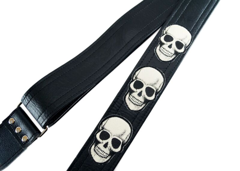 3 Skull Guitar Strap 