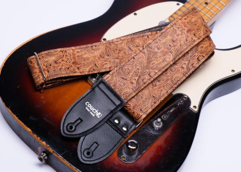 The Light Brown Western Guitar Strap