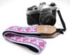 The Imagining Sun Vintage Hippie Weave Camera Strap - Pink & Sky