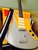Black with Silver Racer X Guitar Strap