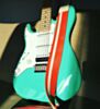 Orange with White Racing Stripe Guitar Strap