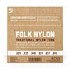 D'Addario EJ33 Folk Nylon Guitar Strings, Ball End, 80/20 Bronze/Clear Nylon Trebles