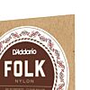 D'Addario EJ33 Folk Nylon Guitar Strings, Ball End, 80/20 Bronze/Clear Nylon Trebles